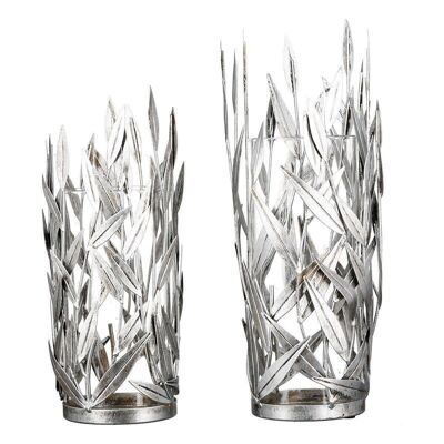 Lanterne en métal "Twigs" argent antique VE 24546