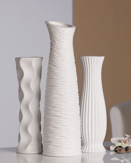 Vase"Diverso"weiß,H.33,5cm,Keramik 3f.sort.4555