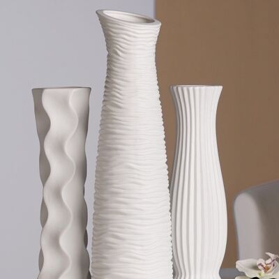 Vase"Diverso"weiß,H.33,5cm,Keramik 3f.sort.4555