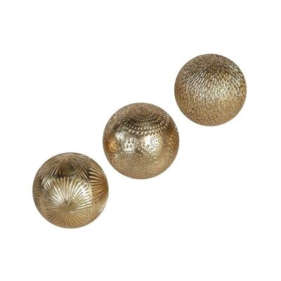 Decorative Ball"Carve"gold,poly,glitter 3f.sort.4580