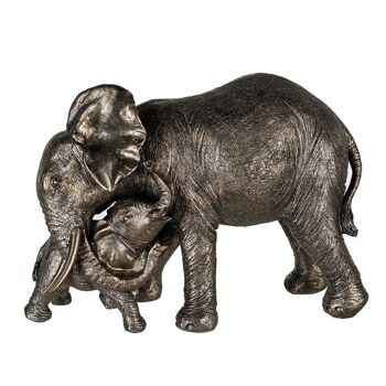 Éléphant "Zambezi" avec jeune, gris/or4613 1