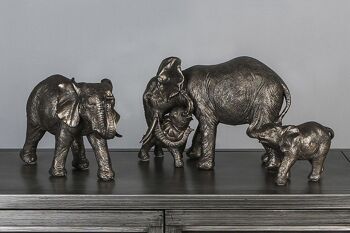Éléphant "Zambezi" avec jeune, gris/or4613 3