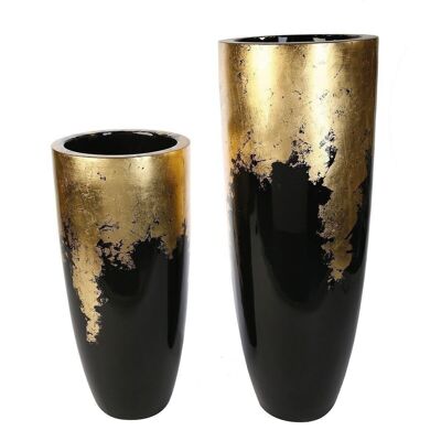 Planter "Konus" black/gold H.100cm4642