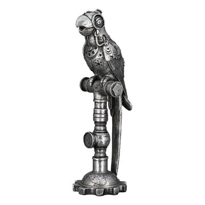 Escultura"Loro Steampunk"Poly H.30.5cm4676