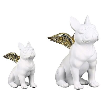 Figura "Bulli Volanti" bianco/oro. VE24698