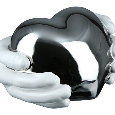 Sculpture en céramique "coeur dans les mains" 4776
