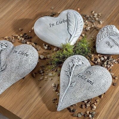 Poly commemorative heart with wings and feather VE 12 so4800