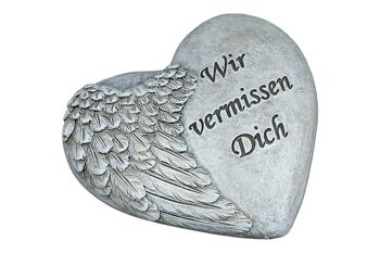 Coeur commémoratif poly avec ailes et plume VE 12 so4800 4