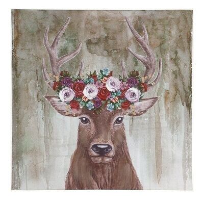 Picture of a deer with a wreath of flowers VE 24820