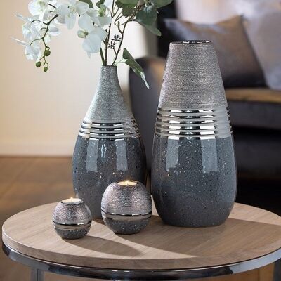 Keramik bauchige Vase "Magma" VE 44873