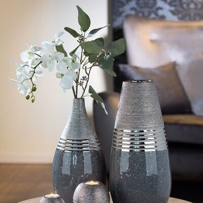 Keramik bauchige Vase "Magma" VE 44873