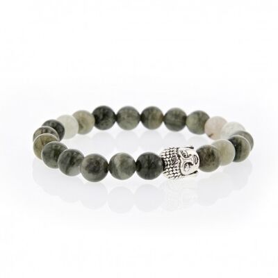 Bracelet Lucky Homme moss agate and Buddha