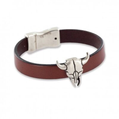 Men's Leather Bull Bracelet