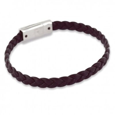 Men's braided bracelet in brown leather