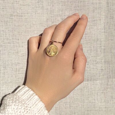 Women's gold coin ring