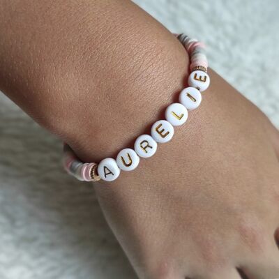 Women's bracelet with customizable pink message