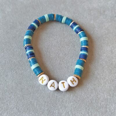 Pulsera de mujer con mensaje azul personalizable