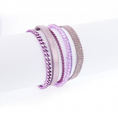 Lila und silbernes magnetisches Manschettenarmband für Damen