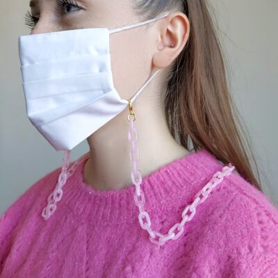 Vanessa powder pink mask/glasses chain