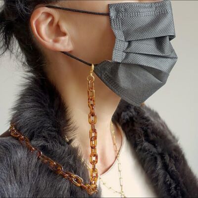 Vanessa Leopard Print Mask/Glasses Chain