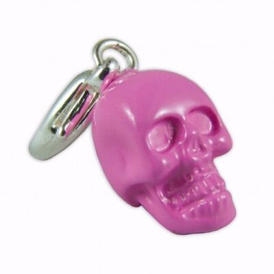 Fushia skull charm