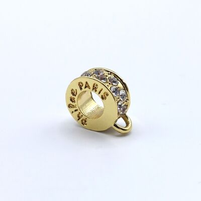Gold and crystal ring