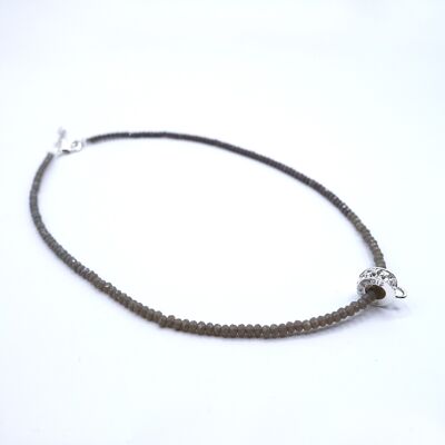 Gray crystal necklace