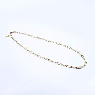 Golden paper clip necklace