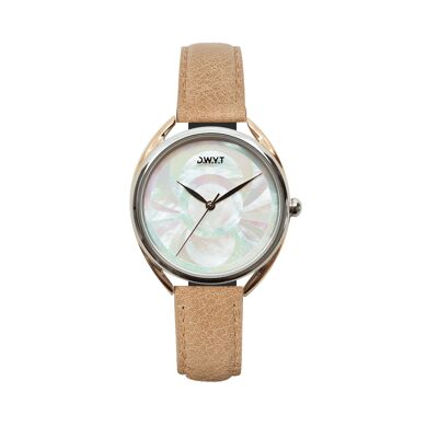 Women's watch CALYPSO BLANCHE beige (leather)