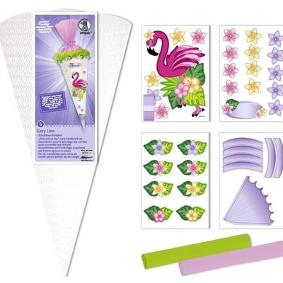 Set de manualidades con cono escolar Easy Line "Flamingo"