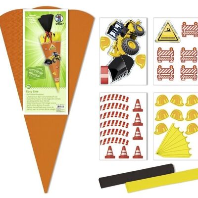 School Cone Craft Set Easy Line "Sitio en construcción"