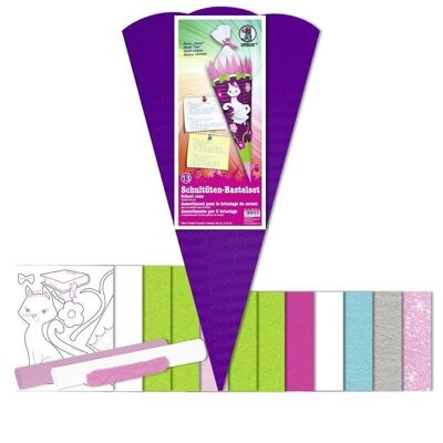 Kit de manualidades cono escolar "Gato"