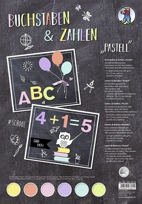 Buchstaben & Zahlen "Pastell"