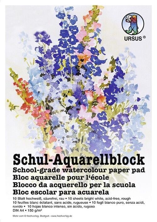 Schul-Aquarellblock, DIN A4