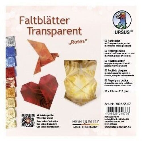 Faltblätter Transparent "Roses"