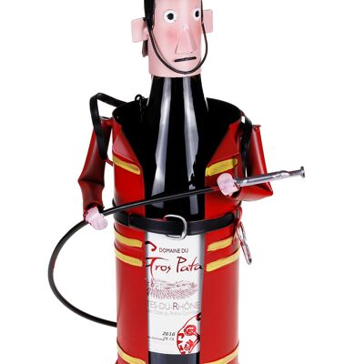 Firefighter colored metal bottle holder