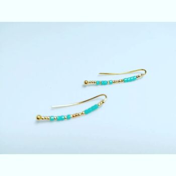 Boucles d'oreilles contours lobes Andréa turquoise 1