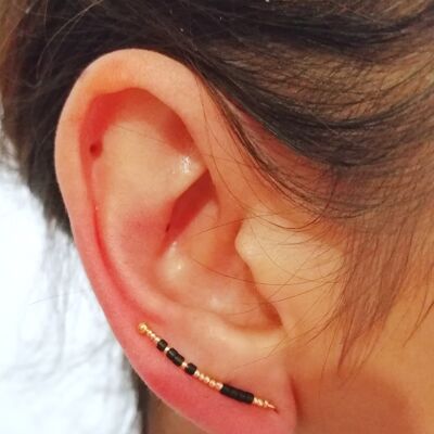 Andrea black lobe contour earrings