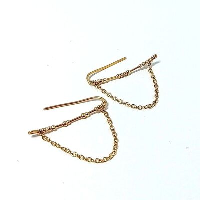 Oria lobe contour earrings with chain