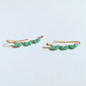 Boucles d'oreilles contours lobes Bella turquoise 1