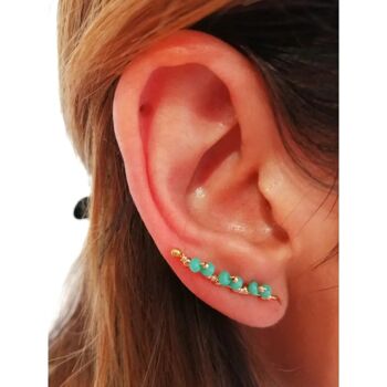 Boucles d'oreilles contours lobes Bella turquoise 3