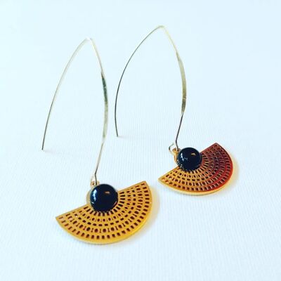 Siam black agate earrings