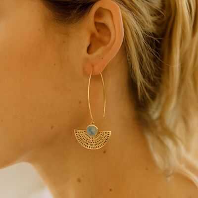 Orecchini in agata blu Siam