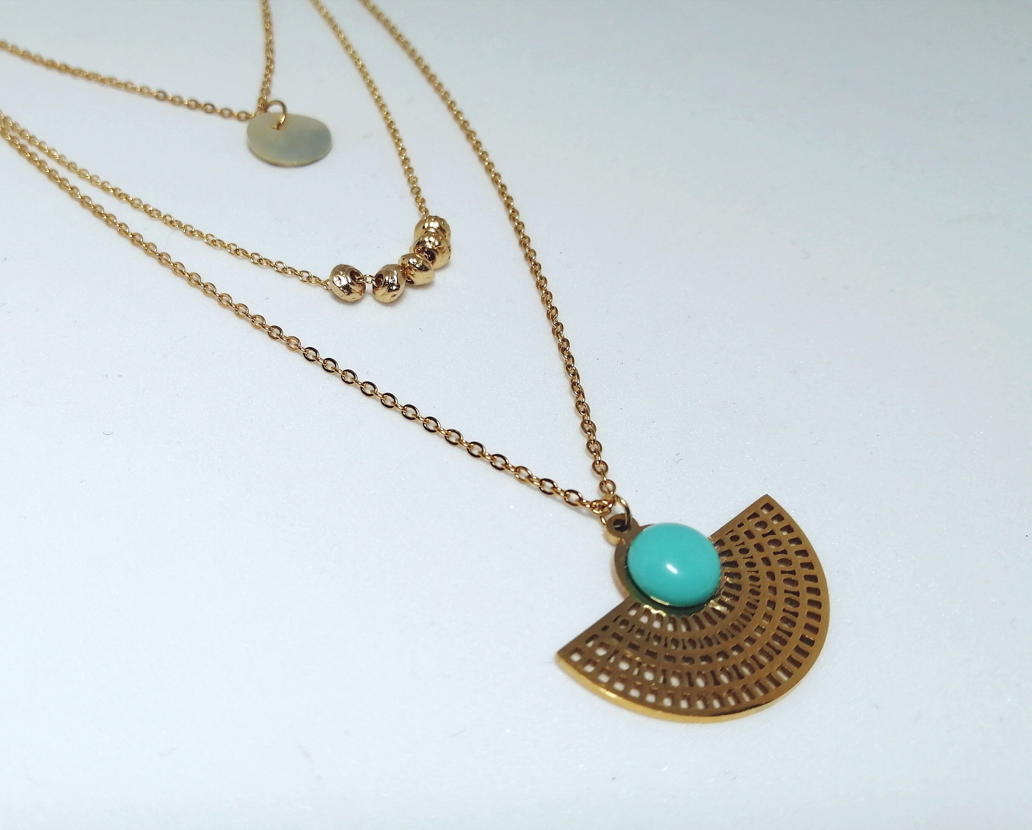 Collana multifila turchese Siam