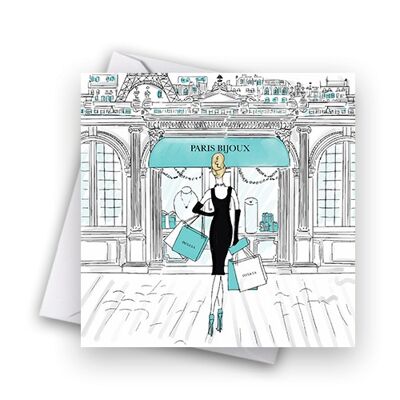 Shopping in Paris- Paris Bijoux Greeting Card