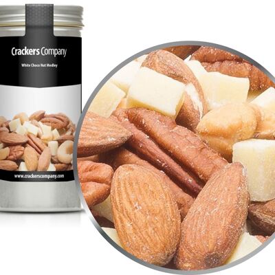 White Choco Nut Medley. VPE mit 40 Stk. u. 80g Inhalt je Stk