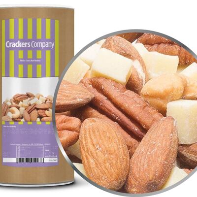 White Choco Nut Medley. VPE mit 9 Stk. u. 650g Inhalt je Stk