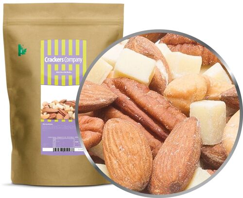 White Choco Nut Medley. VPE mit 8 Stk. u. 500g Inhalt je Stk