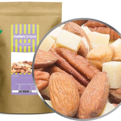 White Choco Nut Medley. PU with 8 pieces and 500g content per piece