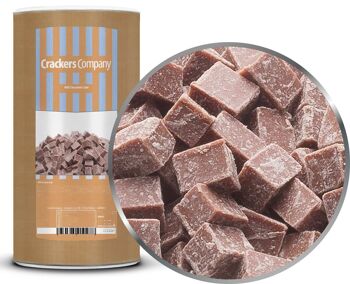 Cube de chocolat au lait. PU avec 9 pièces et 800g de contenu par pièce